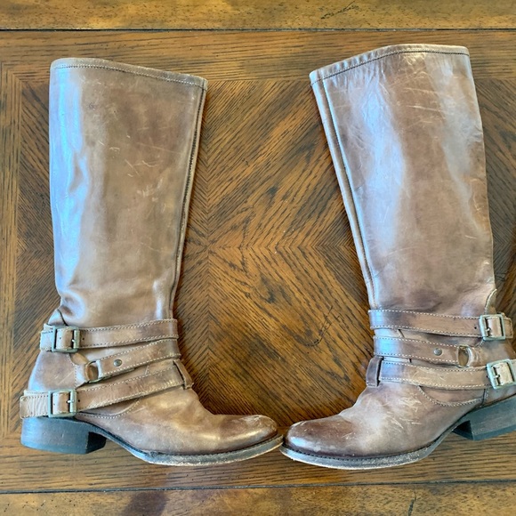 Freebird by Steven Irish leather Boots Distressed harness Western $295 Size 7 - Picture 6 of 10